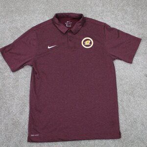Nike Central Michigan Polo Shirt Men Small Red CMU Dri-Fit Short Sleeve Pullover